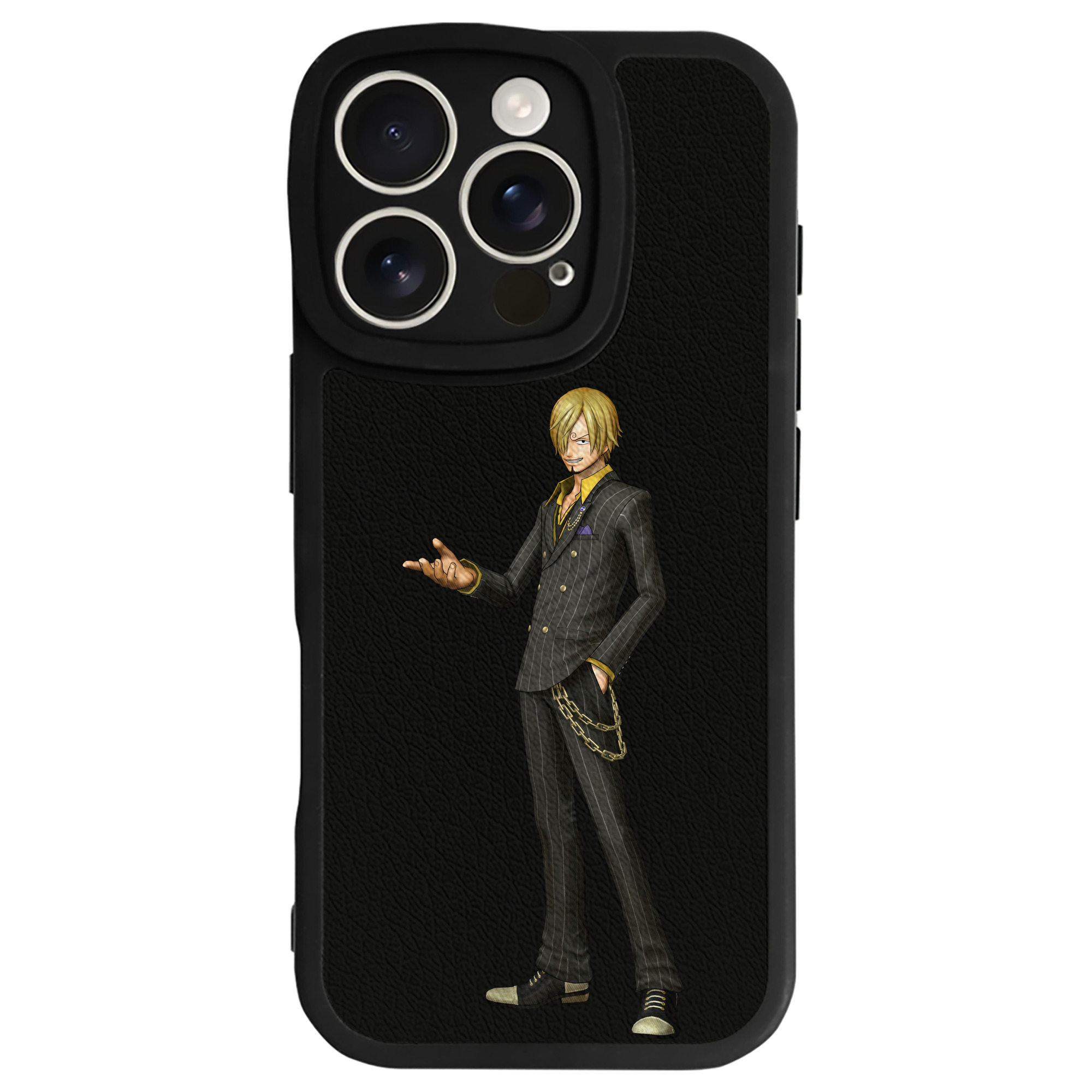 （画像用） ワンピース サンジ ONE PIECE Sanji 【iPhone 16シリーズ対応】シリコンスマホケース（レザー調） 材質：シリコン